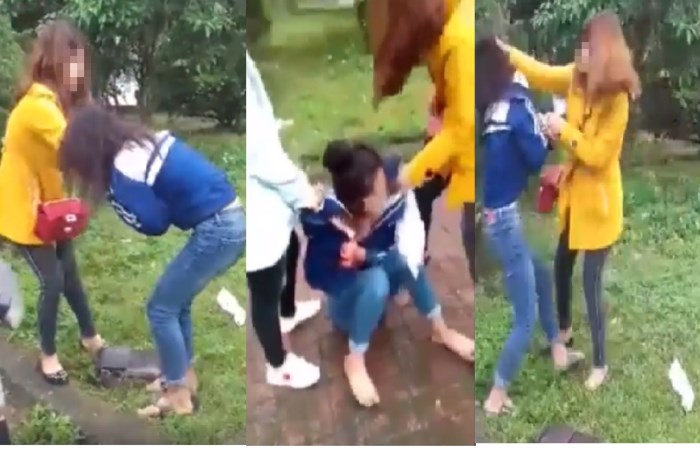 Phát hiện nữ sinh nhắn tin với chồng mình, vợ kéo người đánh ghen lột đồ dã man ảnh 1 Phát hiện nữ sinh nhắn tin với chồng mình, vợ kéo người đánh ghen lột đồ dã man ảnh 1